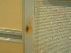枠の焼け焦げ