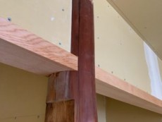 床柱の切り欠き跡補修