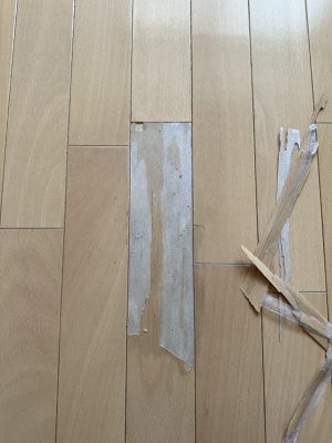 フローリング表面剥がれ補修